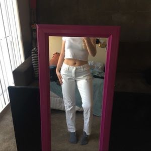 Calvin Klein white straight leg jeans